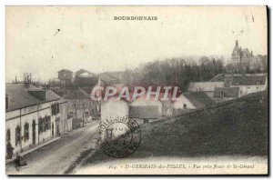 Old Postcard Bourbonnais St Germain Des Fosses View Road Taken From St Gerand