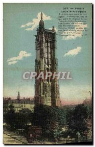 Old Postcard Paris St Jacques Tower