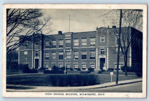 1947 Miamisburg Ohio Vintage Postcard High School Building Exterior View Posted
