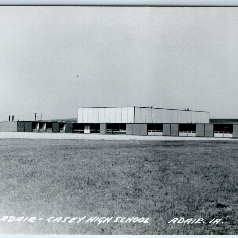 c1950s Adair, IA RPPC Casey High School Real Photo Postcard Modern Gym A103