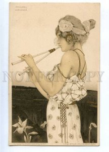 187663 Greek Woman Pipe by RAPHAEL KIRCHNER old ART NOUVEAU