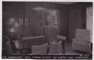 Wisconsin RPPC Real Photo Postcard - Fred Thomas Resort - Chetac Lake  Birchwood