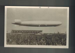 Original Mint RPPC Graf Zeppelin Flying over Hanger LZ 127 Real Picture Postcard