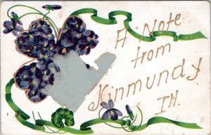 Postcard IL Kinmundy - a note from -- Envelope torn off