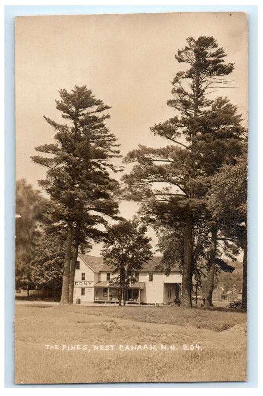 The Pines Store Socony Sign West Canaan NH New Hampshire RPPC Postcard (EN7)