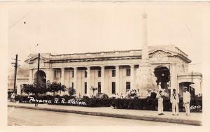 E48/ Foreign RPPC Postcard Central America c1920s Panama City Railroad Depot 4