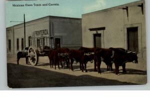 Carreta Mexico Oxen Team c1910 Postcard