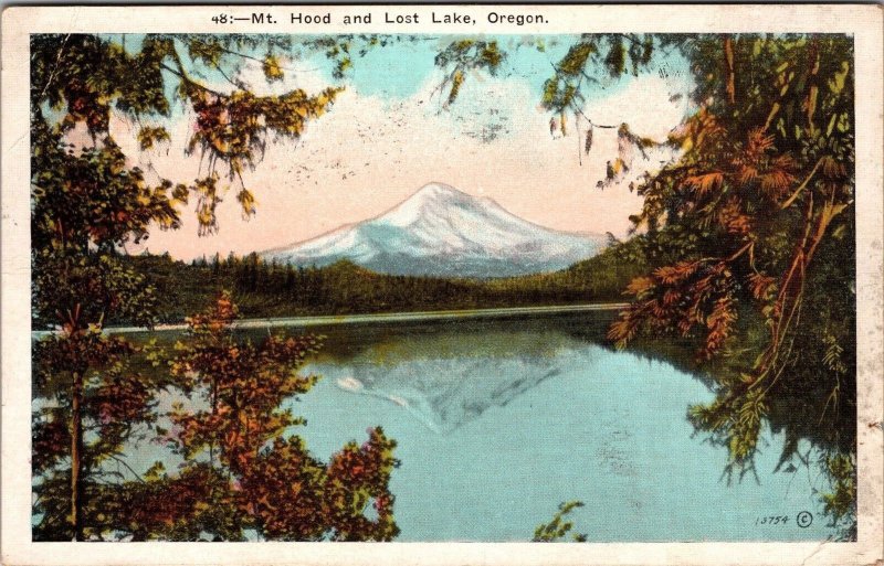 Mt. Hood and Lost Lake Oregon Postcard PC86