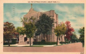 Catholic Church Historical Landmark Asbury Park New Jersey Vintage Postcard 1948