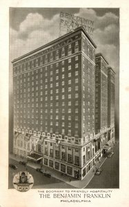 Vintage Postcard 1956 Benjamin Franklin Hotel Building Landmark Philadelphia PA