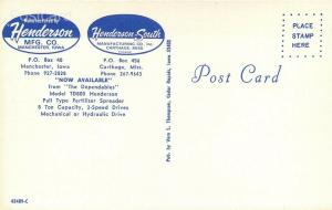 Advertising, Manchester Iowa, Carthage, Mississippi, Henderson Mfg. Co.,Spreader