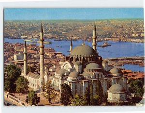 Postcard Süleymaniye Mosque and a view of Golden Horne, Istanbul, Turkey