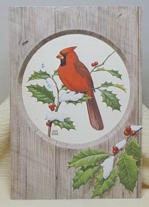 Christmas Cardinal Season's Greetings Vintage Postcard