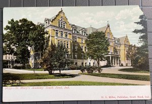 Vintage Postcard 1901-1907 St. Mary's Academy South Bend Indiana (damaged)