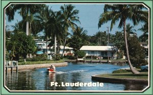 Vintage Postcard Fabulous Fort Lauderdale Florida Venice of America Attraction