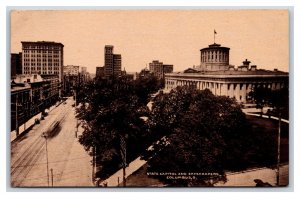 State Capitol and Skyscrapers Columbus Ohio OH UNP DB Postcard I18