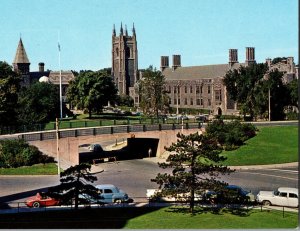 Hart House and Grounds University of Toronto C1950s Vintage Postcard Retro Cars