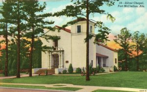 Vintage Postcard 1930's Silver Chapel Church Fort McClellan Alabama Religious