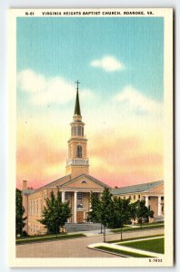 Virginia Height Baptist Church Roanoke Virginia Postcard Linen Unused VA Unused