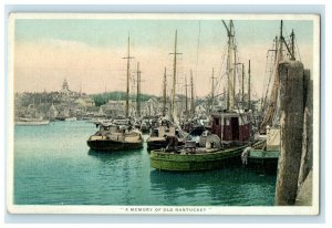 A Memory Of Old Nantucket Fishing Schooners Massachusetts MA Unposted Postcard 