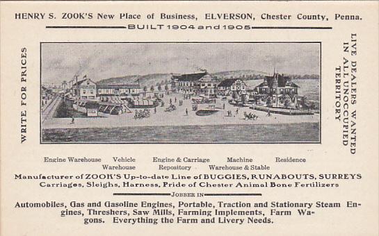 Pennsylvania Elverson Chester County Henry S Zook Vehicles