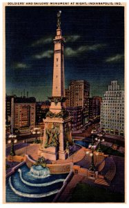 Indiana  Indianapolis Soldier's and Sailor's Monument at Night