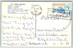 TSS Ocean Monarch   Bermuda  1966   Postcard