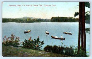 AMESBURY, Massachusetts MA ~ Canoe Club TUXBURY'S POND c1910s Postcard