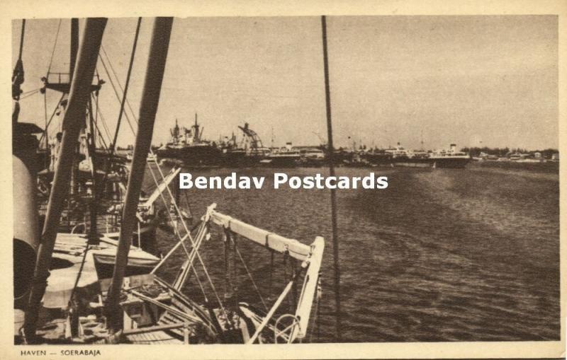 indonesia, JAVA SOERABAIA, Harbour Scene (1940s)