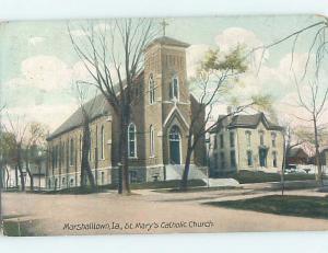 Divided-Back CHURCH SCENE Marshalltown Iowa IA G4266