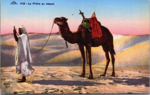 Algeria La Prière au désert Vintage Postcard C165