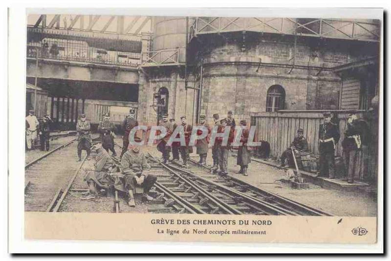 Old Postcard Greve Northern railway Northern Line occupied militarily TOP