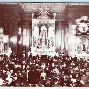 Chicago, IL Crowd in National Shrine of Little Flower Litho Photo Postcard A30
