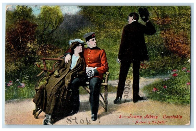 Tommy Atkins Courtship Couple Romance Part 2 A Rival In The Field Postcard