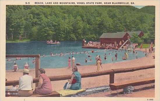 Georgia Blairsville Beach Lake And Mountains Vogel State Park