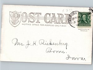 c1905 High School CARROLL Iowa IA Undivided Back UDB Postcard