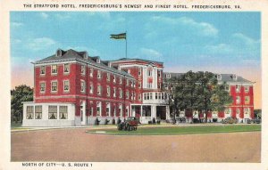 Fredericksburg Virginia Stratford Hotel Exterior Vintage Postcard JF685404