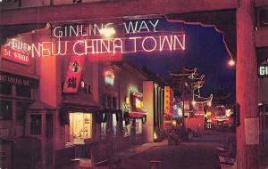 Los Angeles California 1960s Postcard Gingling Way New Chinatown