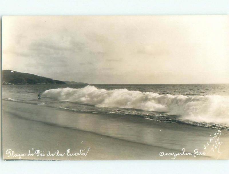 Pre-1942 rppc NICE VIEW Pie De La Cuesta In Guerrero - By Acapulco Mexico i3735