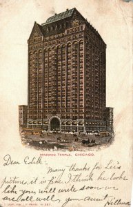 Vintage Postcard 1906 Masonic Temple Chicago IL Illinois 