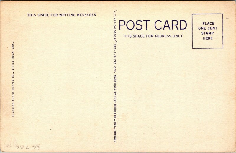 Vtg 1930s State Capitol Little Rock Arkansas AR Unused Linen Postcard