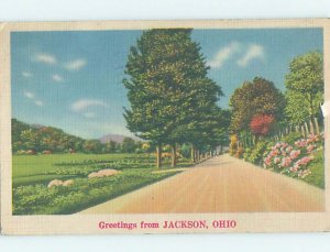 Linen COUNTRY ROAD Jackson - Near Athens & Chillicothe Ohio OH AD6570