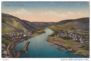 Aerial View of Bullay, Alf, Moseltal, Rhineland-Palatinate, Germany, 10-20s