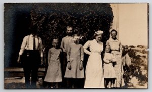 RPPC Family With Nurse Children Gentlemen c1908 Real Photo Postcard U29