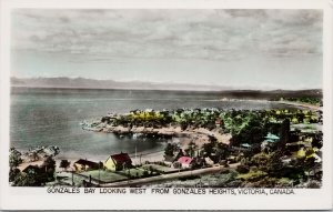 Victoria BC Gonzalez Bay looking West 1954 Gowen Sutton RPPC Postcard E86
