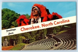 Cherokee North Carolina NC Postcard Greetings From Cherokee Indian Reservation
