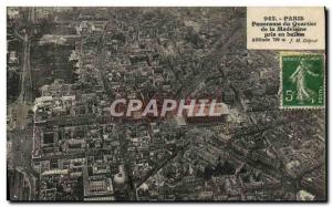 Old Postcard Jet Aviation Paris Panorama of the Madeleine district took balloon