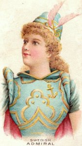 1880's Swedish Lovely Lady Admiral Cigarettes Victorian Tobacco Card F68B