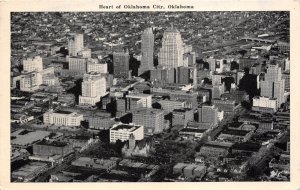 Oklahoma City Oklahoma 1947 Postcard Aerial View Heart Of City