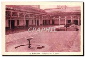 Old Postcard Marrakech The Great courtyard of the Bahia